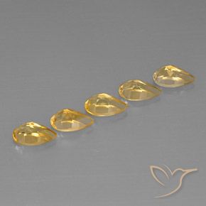 Gemas de Citrino Dorado natural de 4.17 ct, En forma de pera, VVS-VS