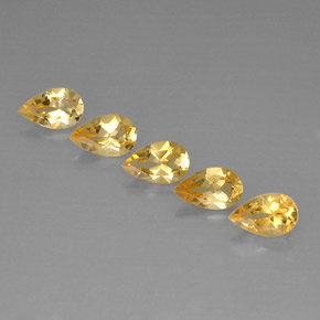 Gemas de citrino amarillo natural de  ct, en forma de pera, VVS-VS
