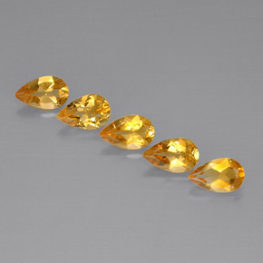 Gemas de citrino amarillo natural de  ct, en forma de pera, VVS-VS