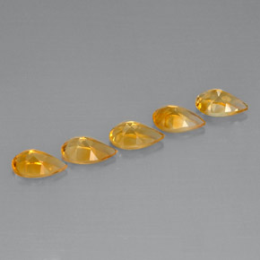 Gemas de citrino amarillo natural de  ct, en forma de pera, VVS-VS