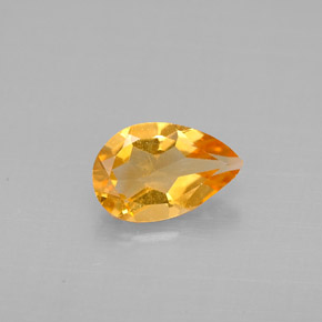 Citrino amarillo natural de 0,67 ct, en forma de pera, VS