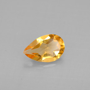 Citrino amarillo natural de 0,67 ct, en forma de pera, VS