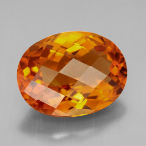 Citrino naranja natural de 5,44 ct, corte óvalo, VVS