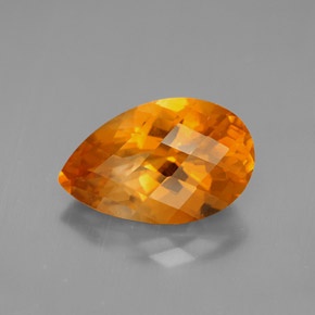Citrino naranja natural de 4,18 ct, en forma de pera, VVS