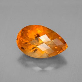 Citrino naranja natural de 4,18 ct, en forma de pera, VVS