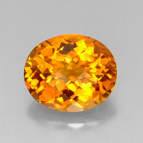 Citrino Naranja amarillo natural de 5.00 ct, Corte Óvalo, VVS-VS