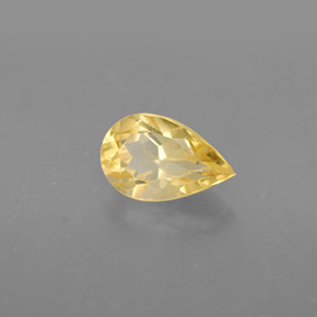 Citrino amarillo natural de 0,80 ct, en forma de pera, VVS