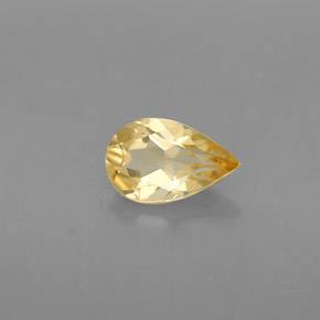 Citrino amarillo natural de 0,73 ct, en forma de pera, VVS