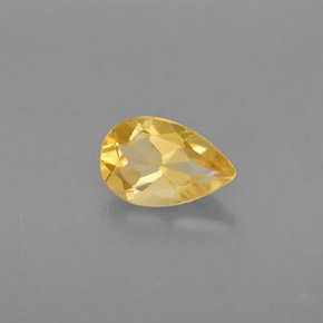 Citrino amarillo natural de 0,73 ct, en forma de pera, VVS