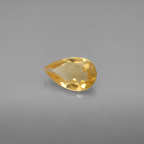 Citrino amarillo natural de 0,66 ct, en forma de pera, VVS