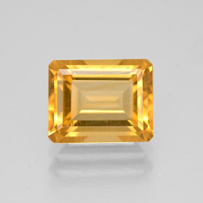 Citrino amarillo natural de 1,97 ct, corte esmeralda, VVS