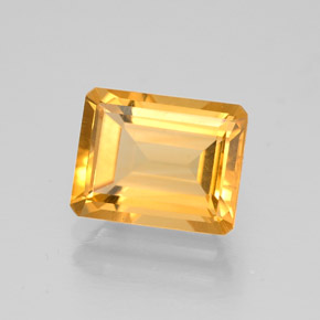 Citrino amarillo natural de 1,97 ct, corte esmeralda, VVS