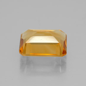 Citrino amarillo natural de 2,03 ct, corte esmeralda, VVS