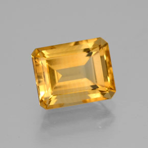 Citrino amarillo natural de 2,26 ct, corte esmeralda, VVS-VS