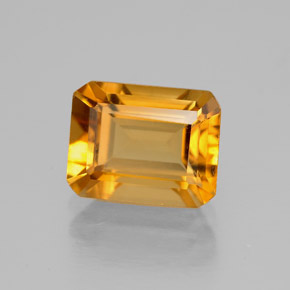 Citrino amarillo natural de 2,11 ct, corte esmeralda, VVS-VS