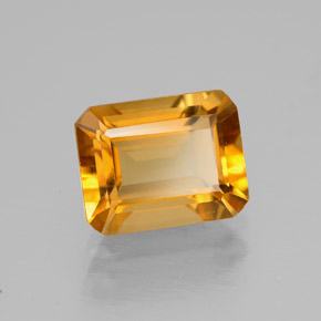 Citrino amarillo natural de 2,11 ct, corte esmeralda, VVS-VS
