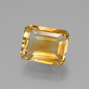 Citrino amarillo natural de 2,23 ct, corte esmeralda, VVS
