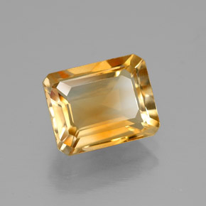 Citrino amarillo natural de 2,23 ct, corte esmeralda, VVS