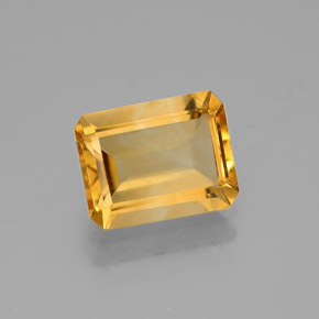 Citrino amarillo natural de 1,77 ct, corte esmeralda, VVS