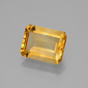 Citrino amarillo natural de 1,77 ct, corte esmeralda, VVS