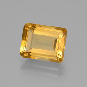 Citrino amarillo natural de 2,03 ct, corte esmeralda, VVS
