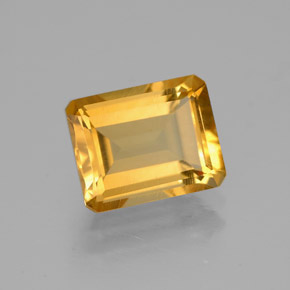 Citrino amarillo natural de 2,03 ct, corte esmeralda, VVS