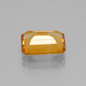 Citrino amarillo natural de 1,73 ct, corte esmeralda, VVS
