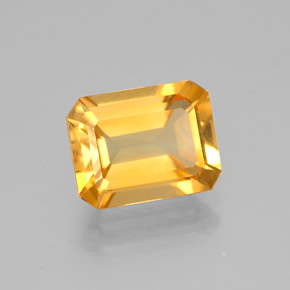 Citrino amarillo natural de 1,88 ct, corte esmeralda, VVS