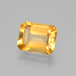 Citrino amarillo natural de 1,88 ct, corte esmeralda, VVS