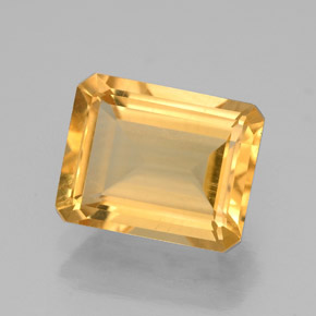 Citrino amarillo natural de 1,97 ct, corte esmeralda, VVS