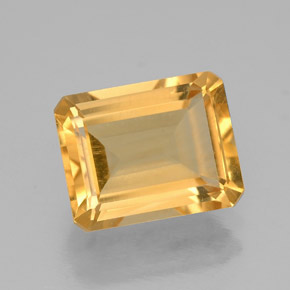 Citrino amarillo natural de 1,97 ct, corte esmeralda, VVS