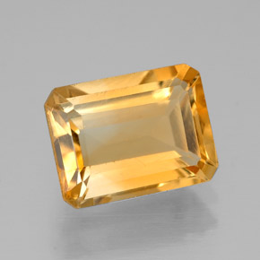 Citrino amarillo natural de 2,06 ct, corte esmeralda, VVS-VS