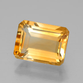 Citrino amarillo natural de 2,06 ct, corte esmeralda, VVS-VS