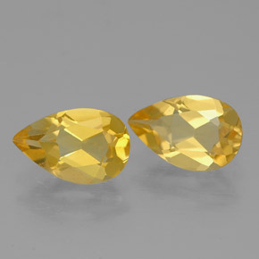 Gemas de citrino amarillo natural de  ct, en forma de pera, VVS-VS