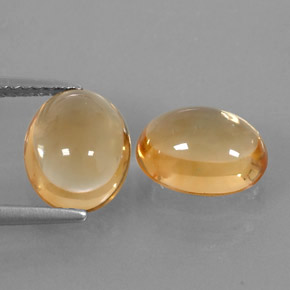 Gemas de citrino amarillo natural de  ct, corte óvalo, transparente