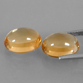Gemas de citrino amarillo natural de  ct, corte óvalo, transparente