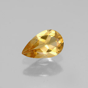 Citrino amarillo natural de 0,66 ct, en forma de pera, VVS-VS