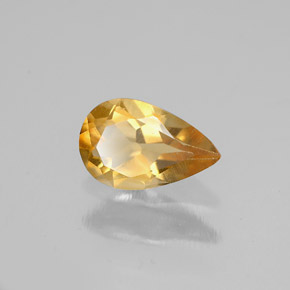 Citrino amarillo natural de 0,66 ct, en forma de pera, VVS-VS