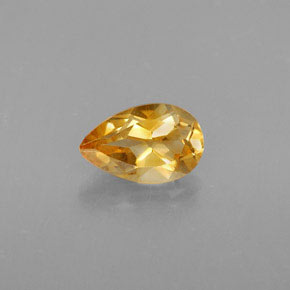Citrino amarillo natural de 0,78 ct, en forma de pera, VS