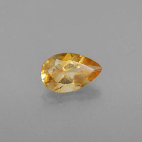 Citrino amarillo natural de 0,78 ct, en forma de pera, VS