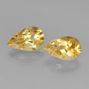 Gemas de citrino amarillo natural de  ct, en forma de pera, VVS