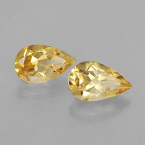 Gemas de citrino amarillo natural de  ct, en forma de pera, VVS