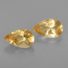 Gemas de citrino amarillo natural de  ct, en forma de pera, VVS