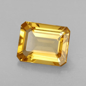 Citrino amarillo natural de 1,94 ct, corte esmeralda, VS