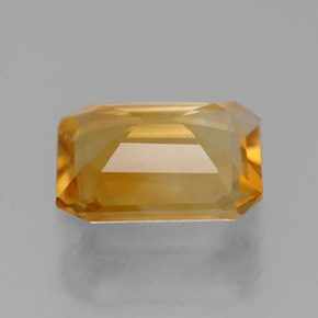 Citrino amarillo natural de 1,61 ct, corte esmeralda, VS