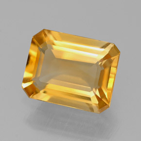 Citrino amarillo natural de 1,90 ct, corte esmeralda, VVS-VS
