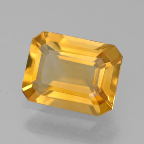 Citrino amarillo natural de 1,90 ct, corte esmeralda, VVS-VS