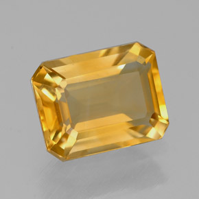 Citrino amarillo natural de 2,03 ct, corte esmeralda, VVS-VS