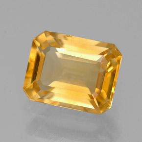 Citrino amarillo natural de 2,03 ct, corte esmeralda, VVS-VS