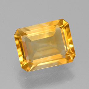 Citrino amarillo natural de 1,85 ct, corte esmeralda, VVS-VS